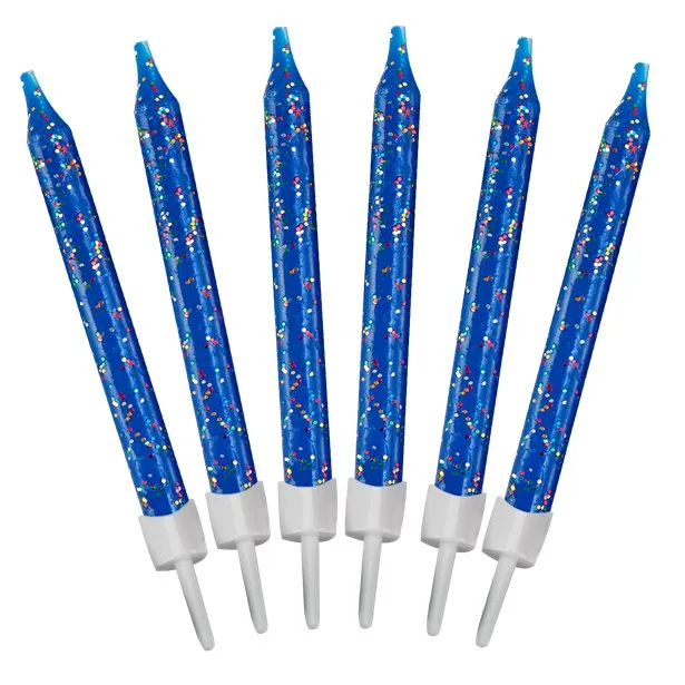 12 candeline blu 6cm