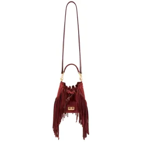 Aleksandra Badura - Lucky Bucket Bag Mini - Borsa a Frange - Oro - Borsa in Pelle di Alta Qualità Luxury