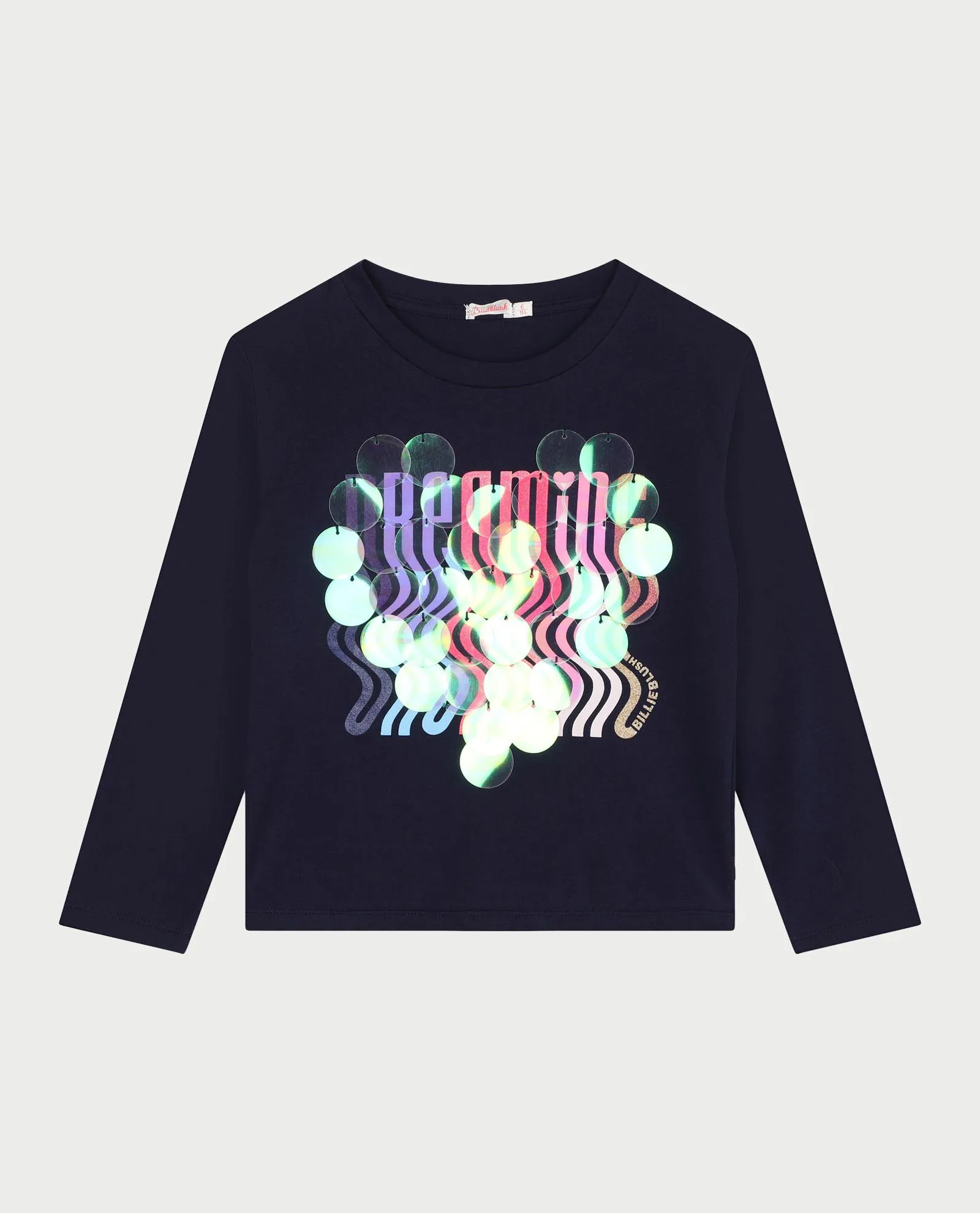 BILLIEBLUSH      Maglia blu Billieblush a maniche lunghe per bambine