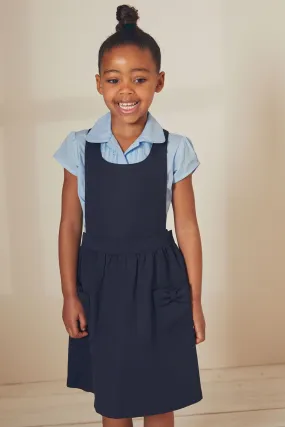 Bow Pocket Detail School Pinafore Dress (3-14yrs)    