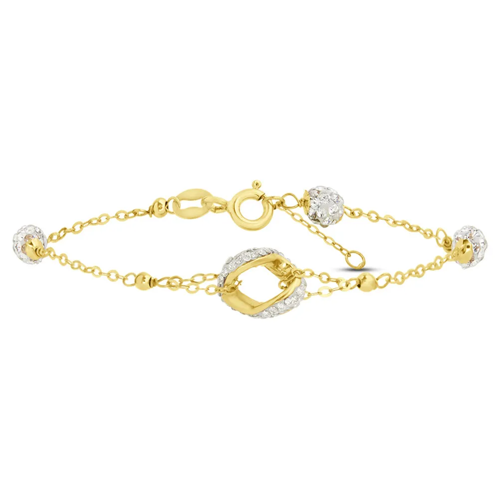 Bracciale Christelle Oro Giallo 375/1000 Cristallo Bianco 16 + 2 cm 1412314