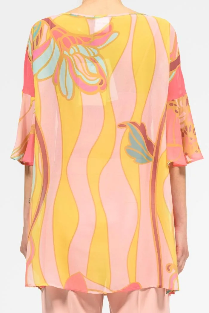 Casacca voile fantasia mezza manica