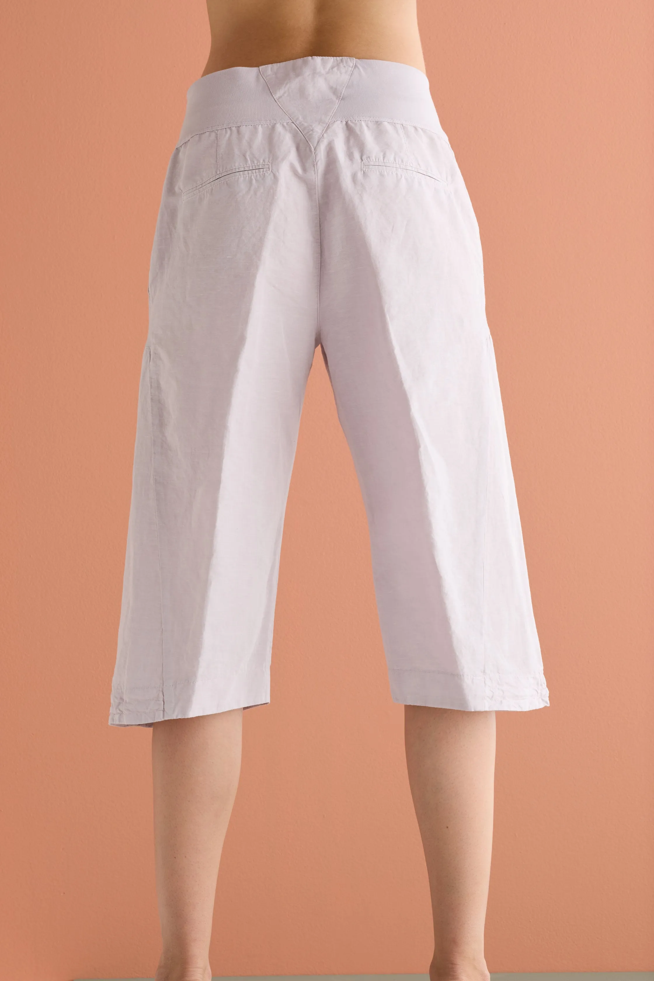 Cotton and Linen Bermuda Shorts Garment Dyed 05HU 7085