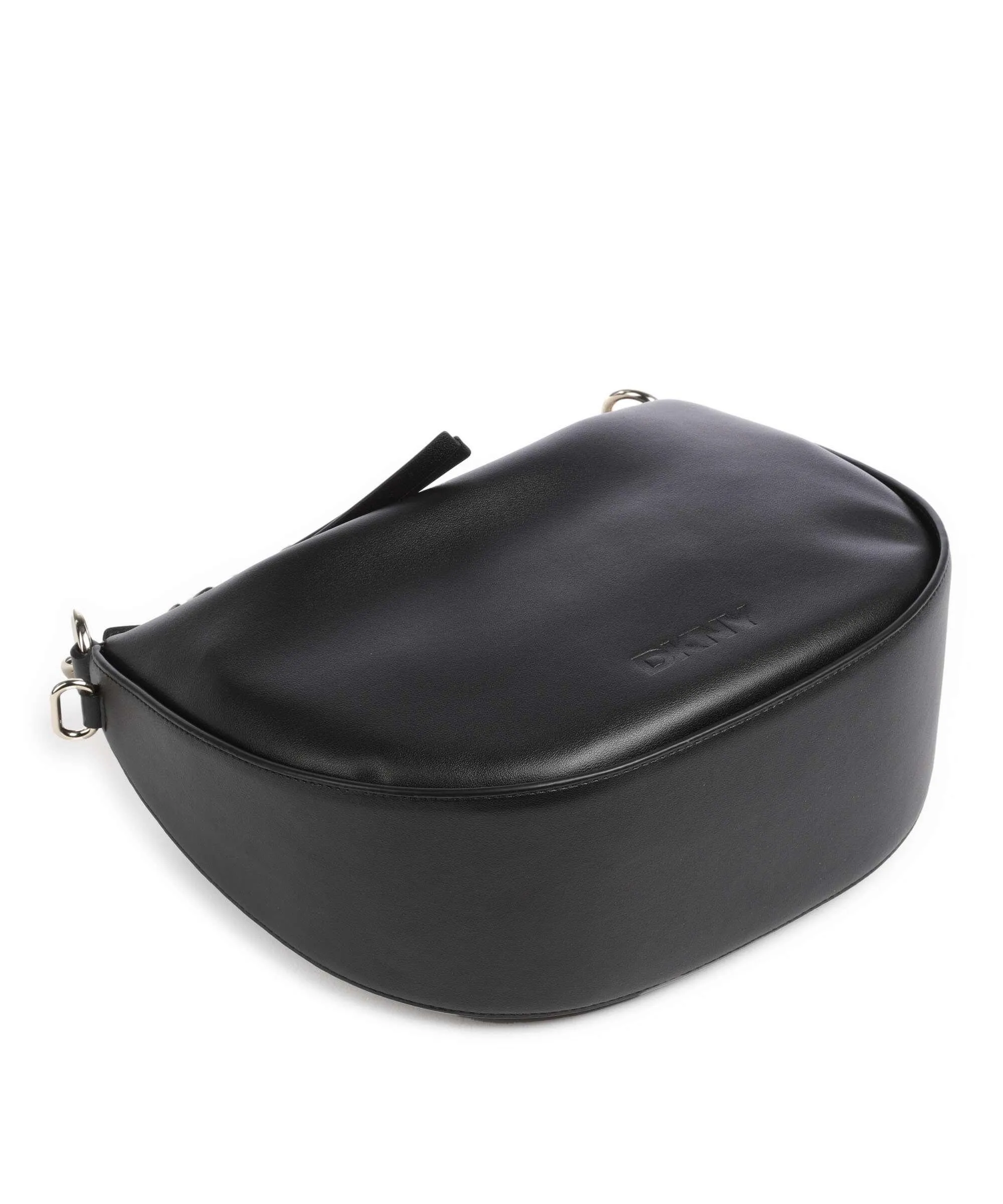  DKNY Les Borsa hobo pelle di vacchetta finemente grana nero  