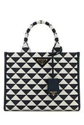Embroidered fabric small Symbole shopping bag     