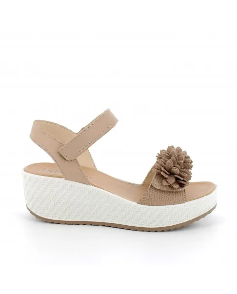 ENVAL SOFT 3768522 sandali zeppa donna pelle strappo beige