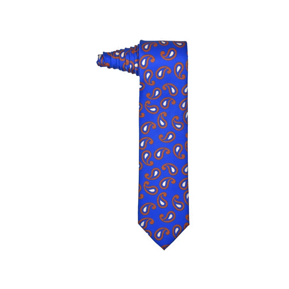Fefè Napoli - Cravatta Seta Dandy Paisley Blu - Cravatte - Handmade in Italy - Luxury Exclusive Collection