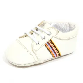 G4340 scarpa culla bimbo boy PAUL SMITH JUNIOR white leather newborn shoes
