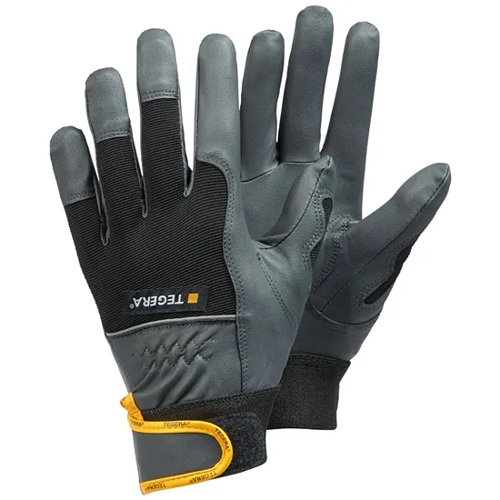 Guanti da lavoro Tegera TEGERA, Tg. 8, in Pelle sintetica, col. Nero, Grigio, Giallo