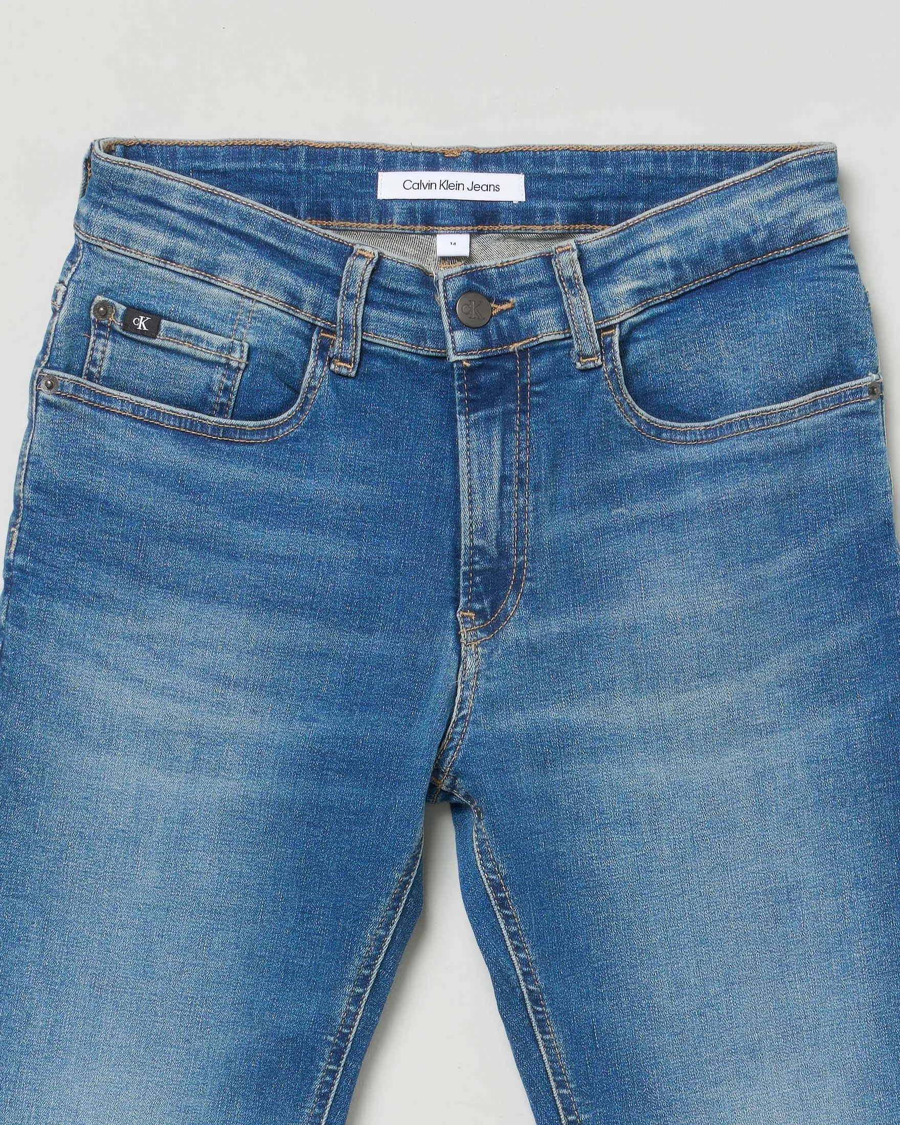 Jeans slim in cotone stretch lavaggio medio stone washed 10-16 anni