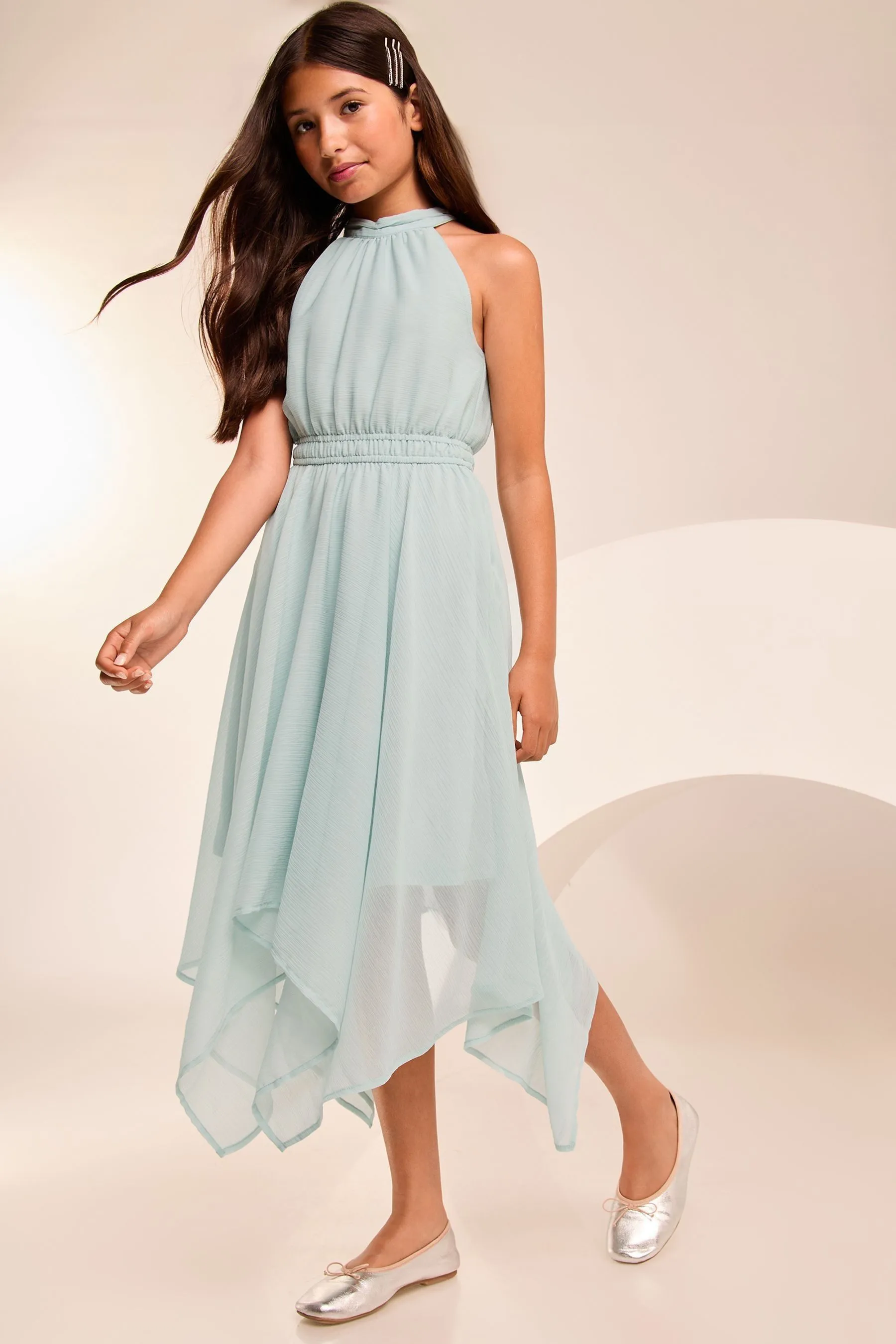 Lipsy Hanky Hem Halter Occasion Dress (7-16yrs)    