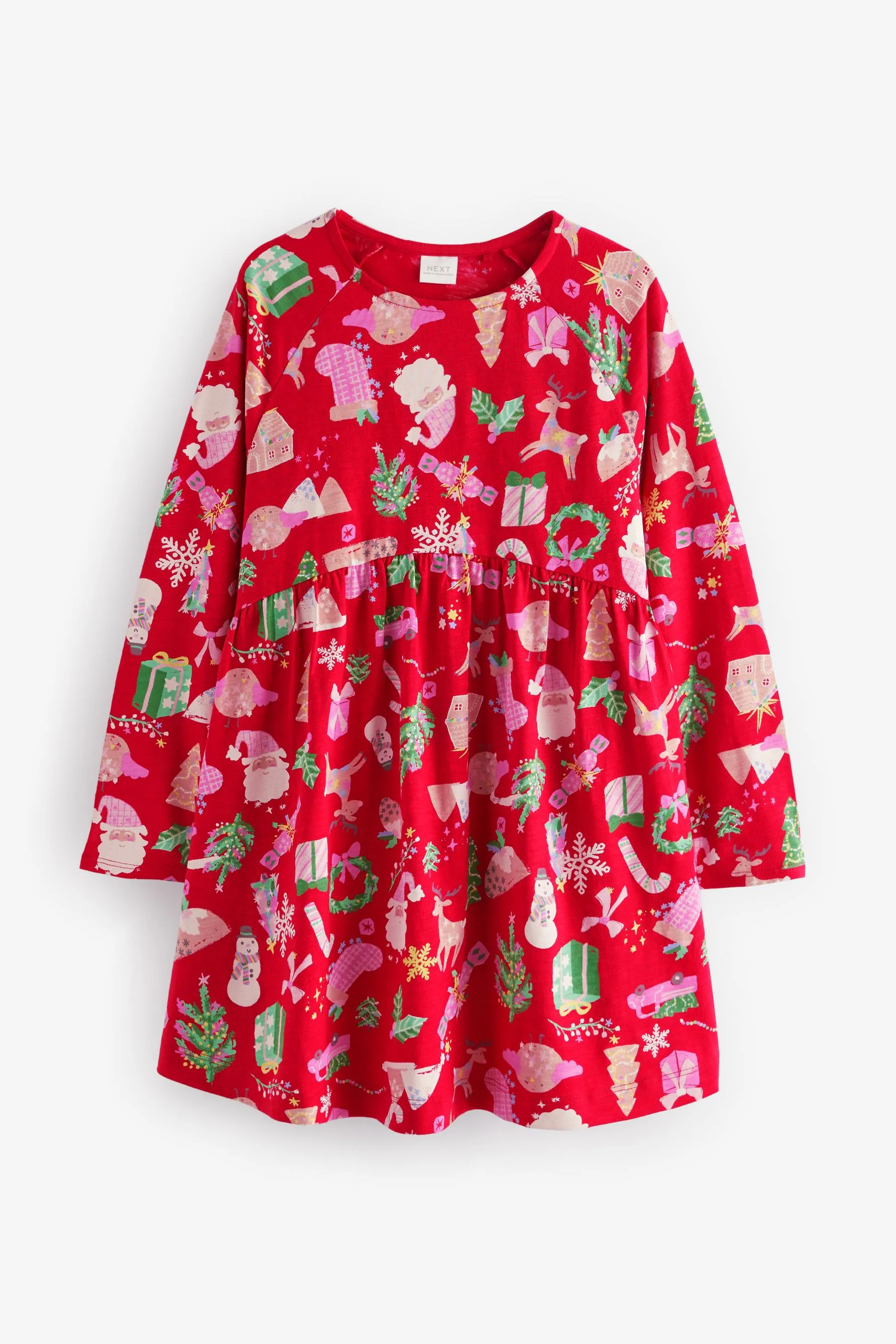 Long Sleeve 100% Cotton Jersey Dress (3-16yrs)    