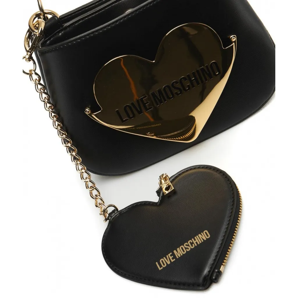 Mini bucket bag con applicazione del logo nero
