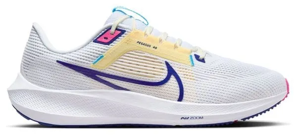 Nike Air Zoom Pegasus 40 White Blue Pink Running Shoes