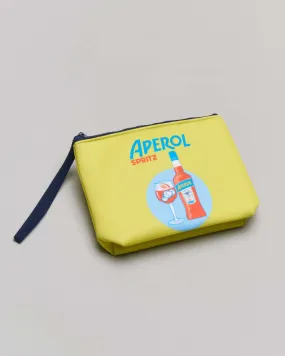 Pochette in neoprene gialla con stampa Aperol Spritz