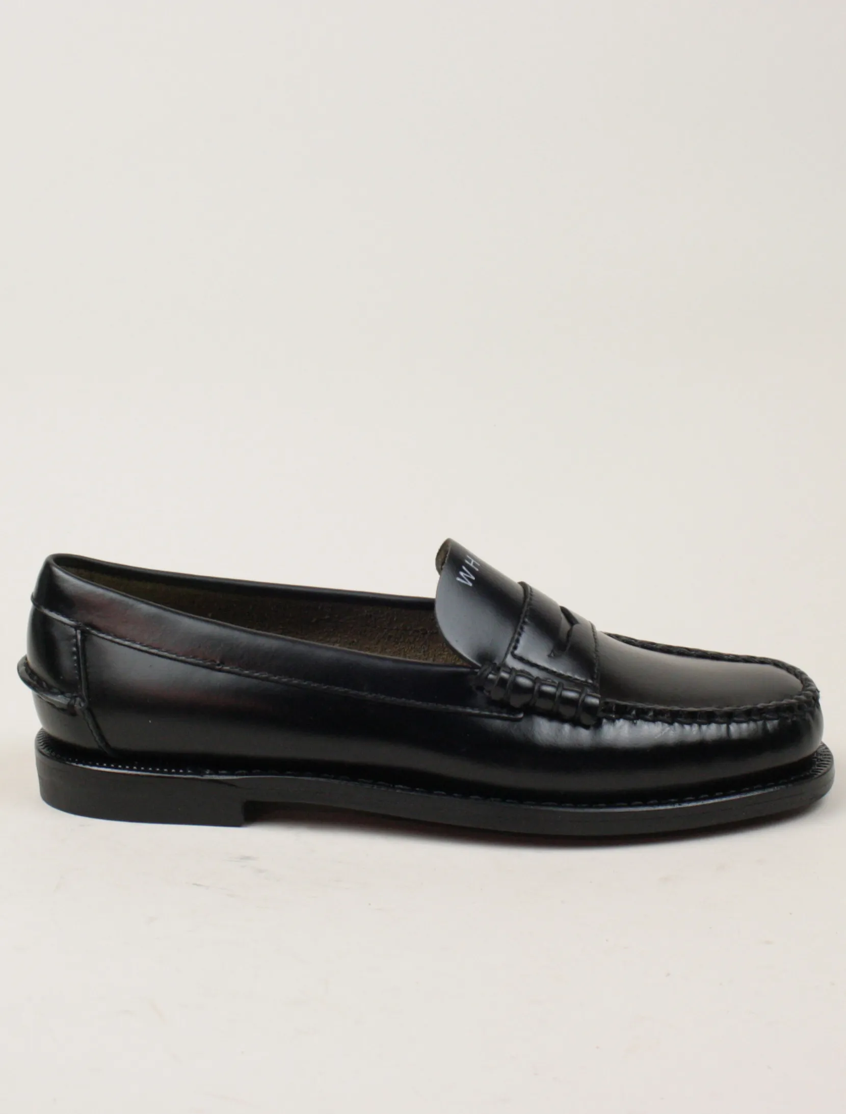 Sebago Classic Dan Tag Woman Black White Socks