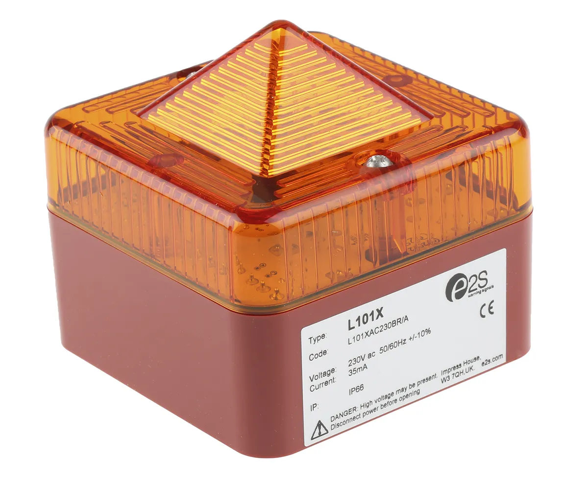 Segnalatore Lampeggiante e2s, Xeno, Ambra, 230 V c.a.