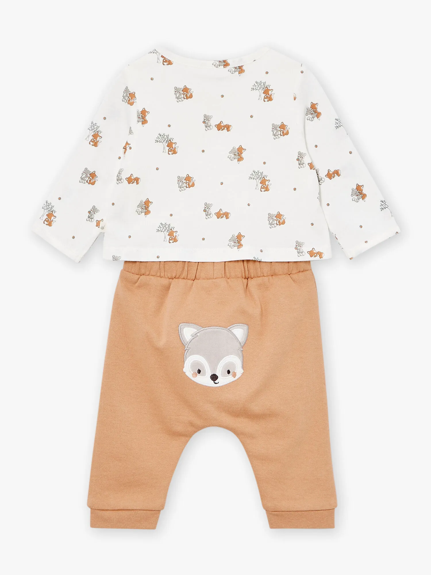 Set top, pantaloni e bandana nocciola ed ecrù    