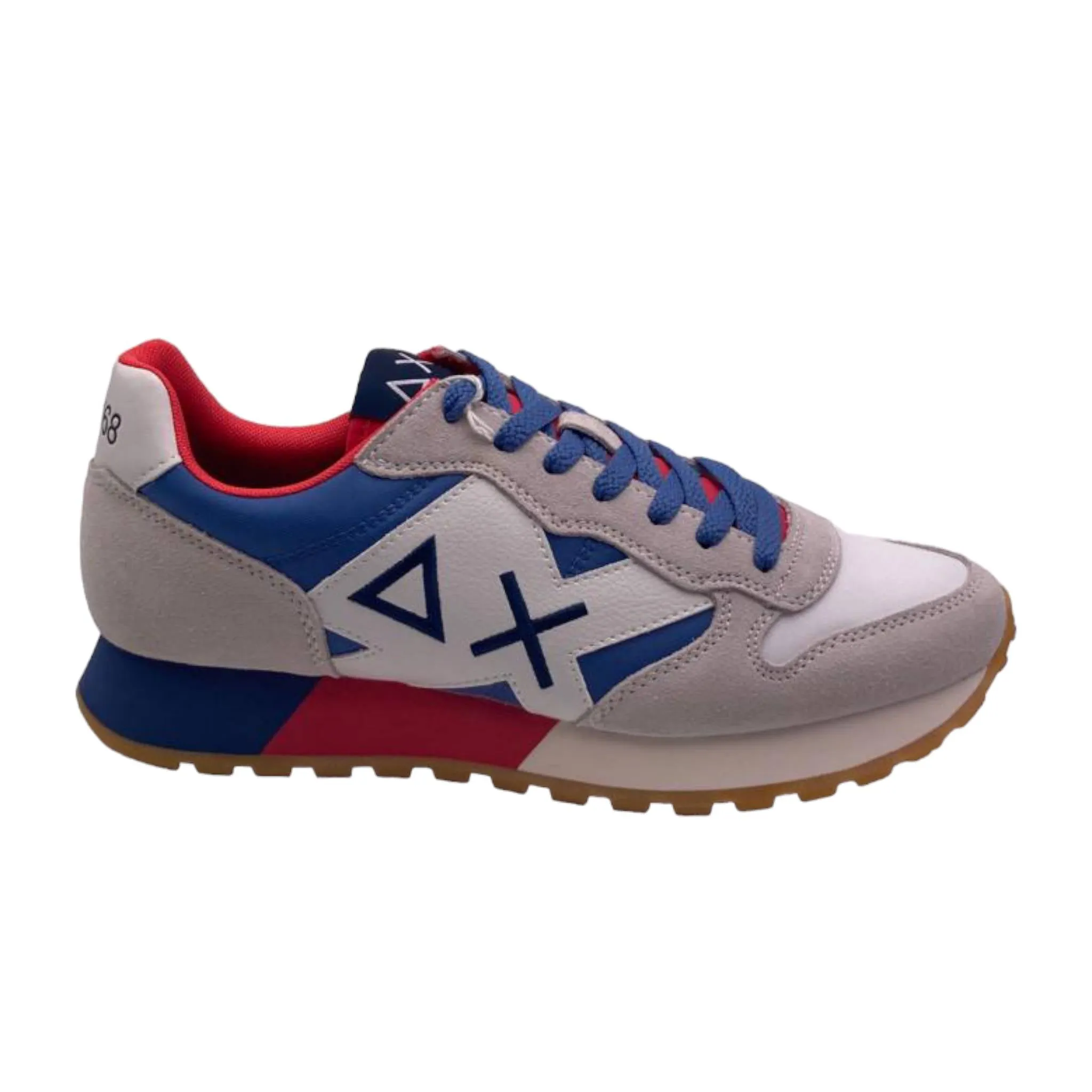 Sneakers Uomo Z34112 SUN68 Bianco Avio Jaki Bicolor