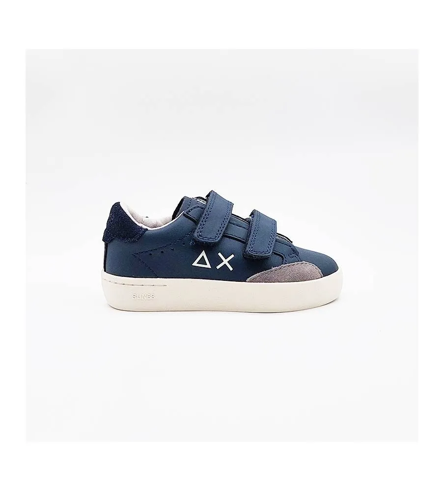 SUN68 Boy's Street Leather Z44325B Navy Blue 24/29