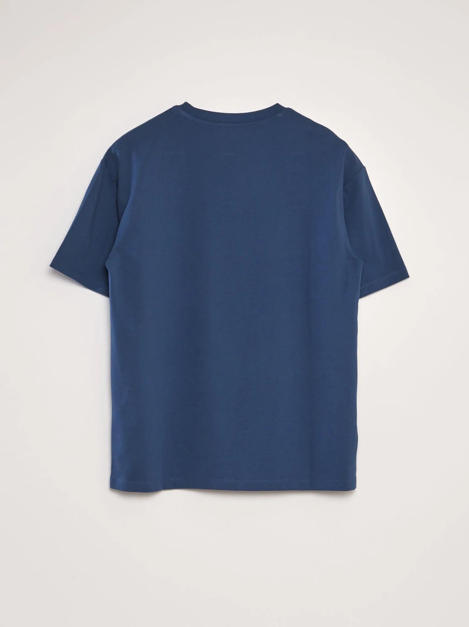 T-shirt in cotone tinta unita - BLU
