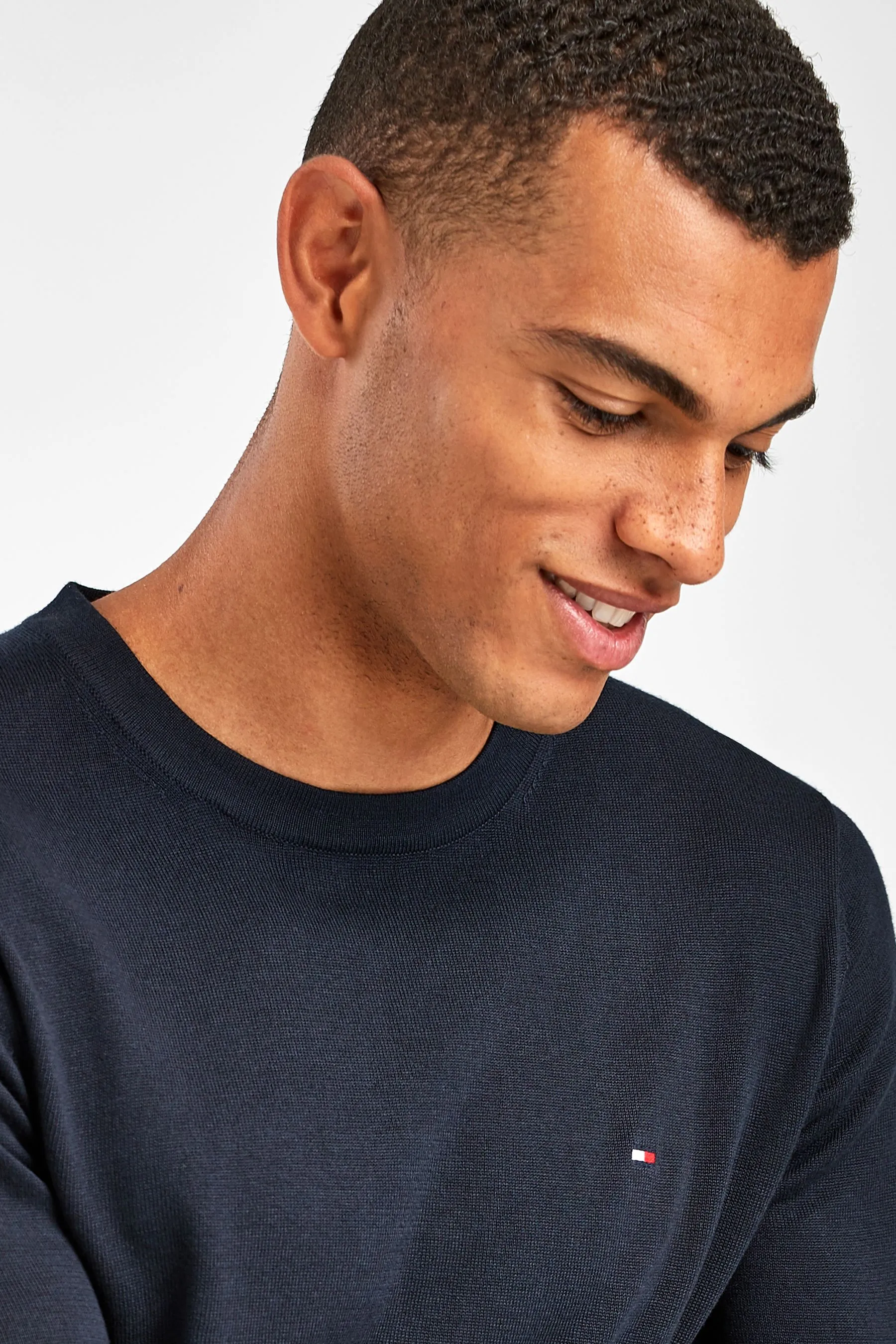Tommy Hilfiger - Core - Maglia girocollo in cotone e seta    