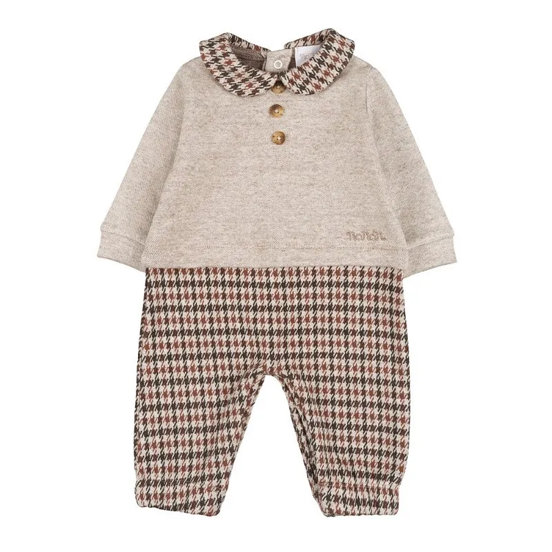 Tutina con colletto beige